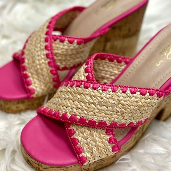 Pink Woven Cork Wedge - Picture 8 of 8